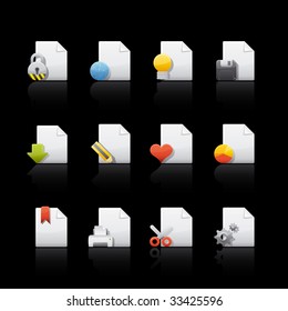 Document Files Icon Set in Black. Vector in Adobe Illustrator EPS 8 for multiple applications.