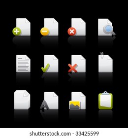 Document Files Icon Set in Black. Vector in Adobe Illustrator EPS 8 for multiple applications.