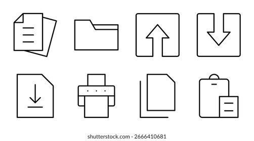 Document and Files Icon Set for UI