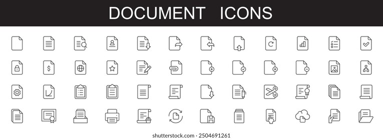 Document and files note and task line icons set . editable stroke . on white background . clipboard, certificate, accept, approved, invoice, archive, textbook
