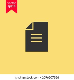 Document and files vector icon. Office files and documents icon. Yellow background. EPS 10 vector sign