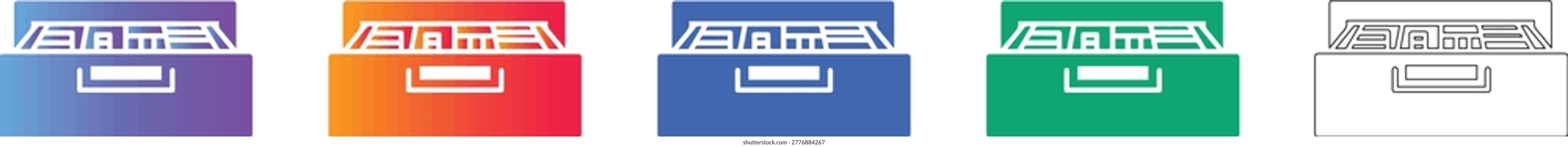Document Filing Cabinet Drawer Icon vol 2558