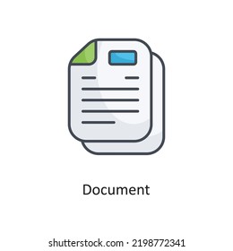 Document Filled Outline Vector Icon Design illustration on White background. EPS 10 File