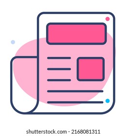 -Dokument-Finanz-Vektor-Linie-Symbol. Bearbeitbarer Stroke Pixel perfekt.