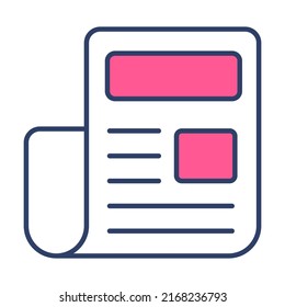 -Dokument-Finanz-Vektor-Linie-Symbol. Bearbeitbarer Stroke Pixel perfekt.