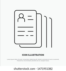 Document, Find, Job, Search Line Icon Vector