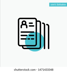 Document, Find, Job, Search turquoise highlight circle point Vector icon. Vector Icon Template background