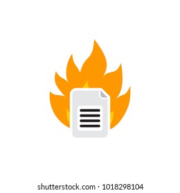 Document Fire Logo Icon Design