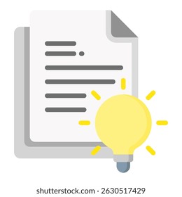 Ícone de cor simples do documento. Design de ícone de vetor simples em estilo de cor plana. Formato de vetor editável