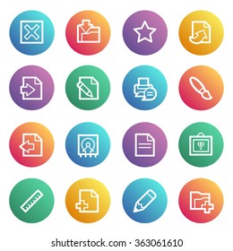 Document flat contour icons on colors buttons.