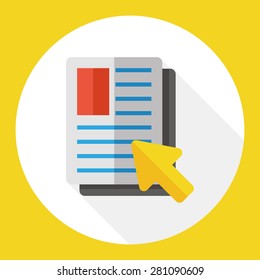 Document flat icon with long shadow