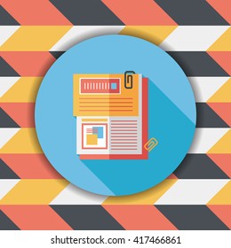 Document flat icon with long shadow,eps10