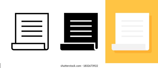 Document Flat icon of The Script, Scroll Paper icon, Vector and Illustration.