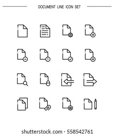 Document flat icon set. Collection of high quality outline symbols for web design, mobile app. Paper vector thin line icons or logo.