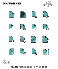 Document flat icon set. Collection of high quality outline symbols for web design, mobile app. Paper vector thin line icons or logo.