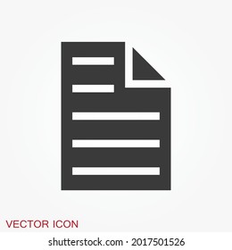 Document flat icon, Document vector icon. Illustration for graphic and web design