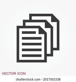 Document flat icon, Document vector icon. Illustration for graphic and web design