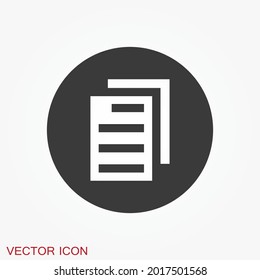 Document flat icon, Document vector icon. Illustration for graphic and web design