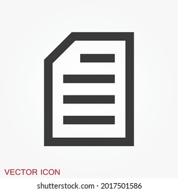 Document flat icon, Document vector icon. Illustration for graphic and web design