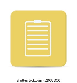 document flat icon vector isolated on yellow background