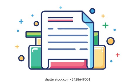 Document flat illustration on white background