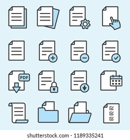 Document flat line icons. Thin signs for for mobile and web applications.