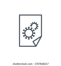 document flat paper single line icon isolated on white background. Perfect outline symbol Coronavirus Covid 19 pandemic banner. Quality design element information with editable Stroke