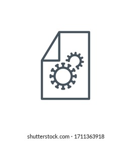 document flat paper single line icon isolated on white background. Perfect outline symbol Coronavirus Covid 19 pandemic banner. Quality design element information with editable Stroke