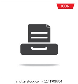 Document flat vector icon. Archive data file symbol isolated on white background.