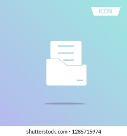 Document flat vector icon. Archive data file symbol isolated on white background.