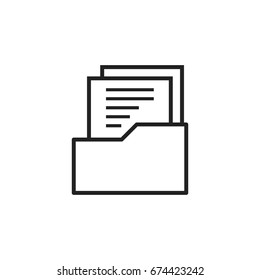 Document flat vector icon. Archive data file symbol logo illustration.