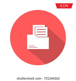 Document flat vector icon. Archive data file symbol isolated on background.