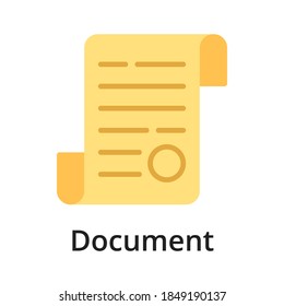 Document flat vector illustration. Single object. Icon for design on white background