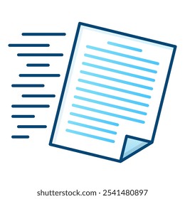 Document flow icon, blue gradient vector illustration