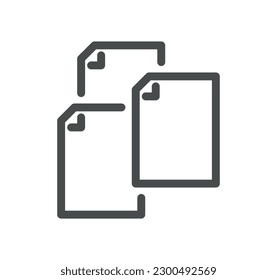 Document flow management related icon outline and linear vector.