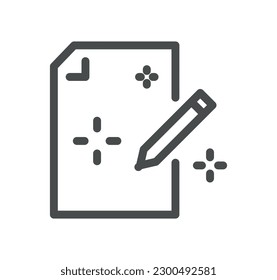 Document flow management related icon outline and linear vector.
