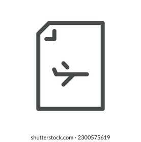 Document flow management related icon outline and linear vector.