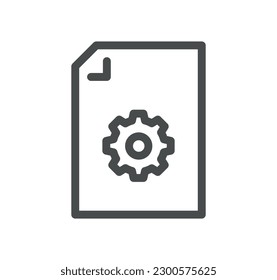 Esquema de icono y vector lineal relacionados con la administración del flujo de documentos.