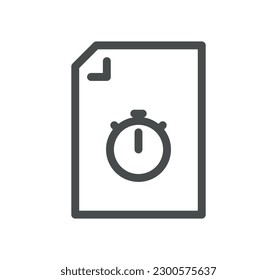Document flow management related icon outline and linear vector.