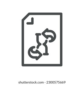 Esquema de icono y vector lineal relacionados con la administración del flujo de documentos.