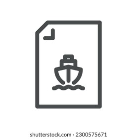 Document flow management related icon outline and linear vector.
