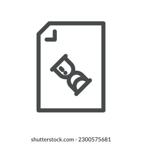 Document flow management related icon outline and linear vector.