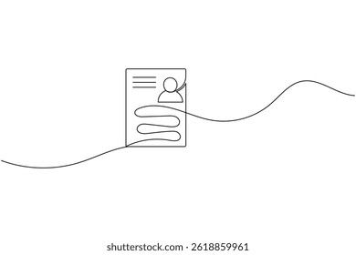 Documento com desenho contínuo de uma linha de canto dobrado