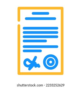 document folder color icon vector. document folder sign. isolated symbol illustration