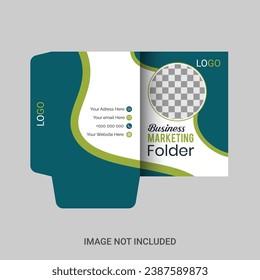 Document folder design, cover design, photo and text template,