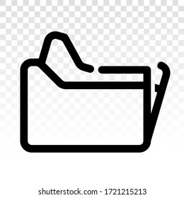 Document folder / file folder or binder line art icon for apps and websites