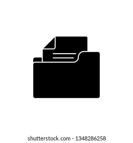 Document in folder, file vector icon. Premium quality graphic design icon. One of the collection icons for websites, web design, mobile app