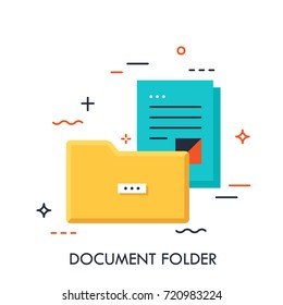 Document folder, flat design unusual banner, usage for e-mail newsletters, web banners, headers, blog posts, print and more