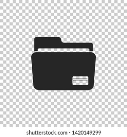 Document folder icon isolated on transparent background. Accounting binder symbol. Bookkeeping management. Flat design. Vector Illustration