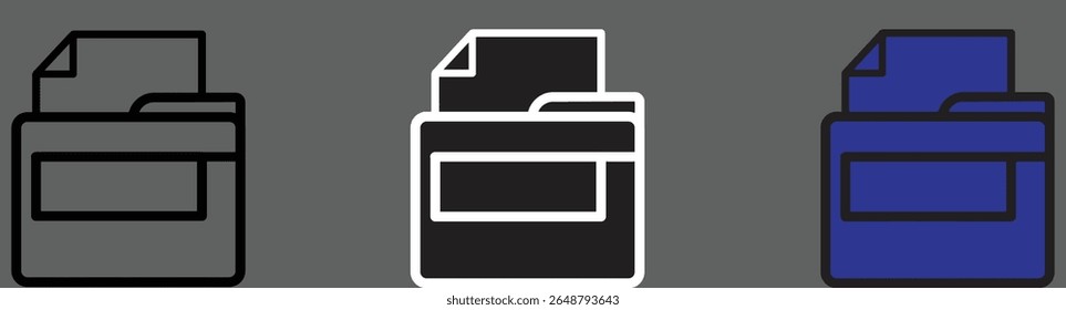 Ícone de pasta de documentos para dados do Office e gerenciamento de armazenamento de arquivos com plano de fundo transparente